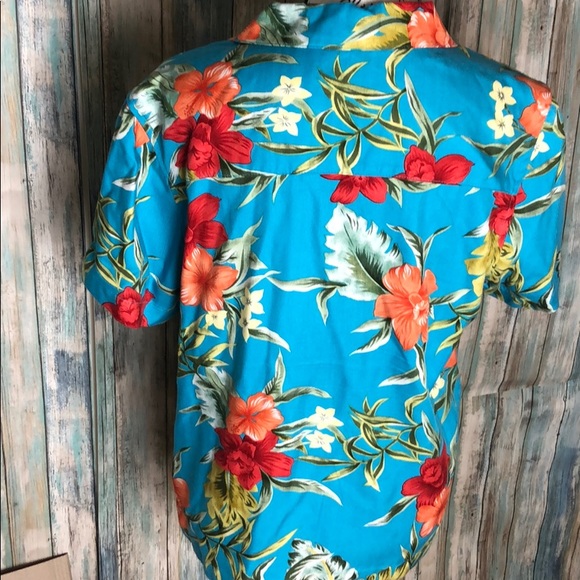 Caribbean Joe Hibiscus Button Down Shirt - Picture 3 of 4
